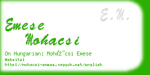 emese mohacsi business card